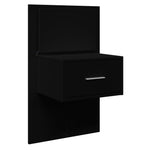 ZNTS Wall-mounted Bedside Cabinet with LED Lights Black 848159