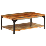 Coffee Table with Shelf 100x60x35 cm Solid Reclaimed Wood 247324