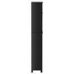Washing Machine Cabinet BERG Black 76x27x164.5 cm Solid Wood 358557