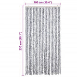 Fly Curtain White and Grey 100x230 cm Chenille 377376