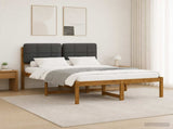 Bed Frame with Upholstered Headboard Natural and Dark Grey 3425355
