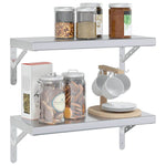 Wall Shelves 2 pcs 50x23.5 cm Silver Stainless Steel 3214510