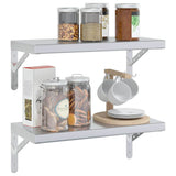 Wall Shelves 2 pcs 50x23.5 cm Silver Stainless Steel 3214510