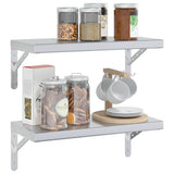 Wall Shelves 2 pcs 50x23.5 cm Silver Stainless Steel 3214510