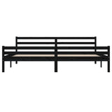 Bed Frame without Mattress Black Solid Wood 200x200 cm 814843
