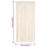 Fly Curtain Beige and White 90x220 cm Chenille 377342