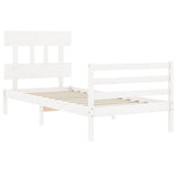 Bed Frame without Mattress White 100x200 cm Solid Wood 3195147