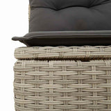 Sofa Set with Cushion with Storage 7 pcs Light Grey Poly Rattan 3359201