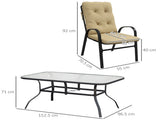 Seven-Piece Garden Dining Set with Cushions - Beige T3398P319999