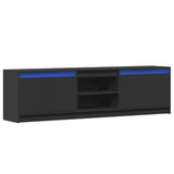 TV Cabinet with LED Black 180x34x50 cm Engineered Wood 3307913