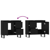 Bathroom Cabinet Black 65x33x60 cm Engineered Wood 831613