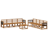 Outdoor Sofa Set 7 pcs Natural Solid Acacia Wood 3385090