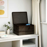 Wooden Box with Lid Black 40x30x23 cm Solid Wood Pine 4017396