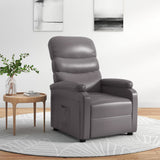 Recliner Chair Grey Faux Leather 342689