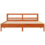 Bed Frame without Mattress Wax Brown 200x200 cm Solid Wood Pine 3306137