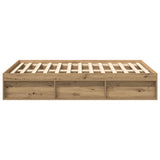 Bed Frame without Mattress Artisan Oak 140x190cm Engineered Wood 3328884