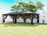 3 x 6m Pop Up Gazebo, Outdoor Canopy Shelter, Marquee Party Wedding Tent with 6 Mesh Walls and Carry T3398P327984