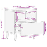 Bedside Table Brown 40 x 33 x 46 cm Solid Mango Wood 4018706