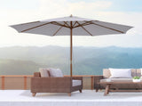3 Garden Parasol, Pulley Operated Patio Umbrella, Wooden Table Market Umbrella with Rope Pulley T3398P315357