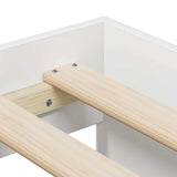 Storage Bed Frame White 100 x 200 cm Engineered wood 3335181