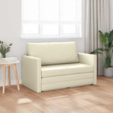 Sofa Bed Cream 124 x 71 x 78 cm Artificial Leather 4106709