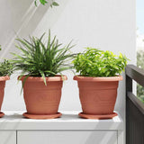 Round Flower Pot 24 pcs Brick Red 22 x 18 cm Plastic 42020289