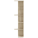 ZNTS Wall Corner Shelf Sonoma Oak 36.5x36.5x140 cm Engineered Wood 852629