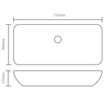 Wash Basin 71x38x13.5 cm Ceramic Silver 143479
