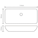 Wash Basin 71x38x13.5 cm Ceramic Silver 143479