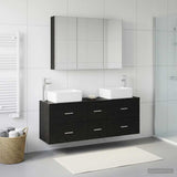 Bathroom Furniture Set 4 pcs Black Oak 3406864