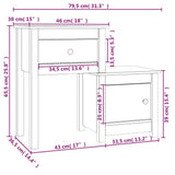 Bedside Cabinet Grey 79.5x38x65.5 cm Solid Wood Pine 814543