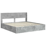 Bed Frame with Storage and Headboard Concrete Grey 200 x 200 cm 3414278