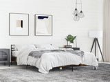 Bed Frame without Mattress Smoked Oak 135x190 cm 3280074