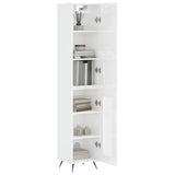 Highboard High Gloss White 34.5x34x180 cm Engineered Wood 3199019
