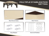 3 x 3 Pop Up Gazebo, Height Adjustable Instant Event Shelter with Netting and Carrying Bag, Beige T3398P314111