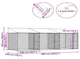Dog Cage with Roof Silver 600 x 200 x 256 cm Steel and PE 3368299