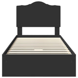 Storage Bed with Drawer Black 70 x 190 cm Engineered Wood 3413556