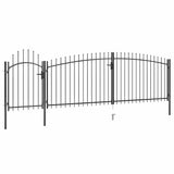 Garden Fence Gate Woerden with Spear Top 5x1.5 m Black 146324