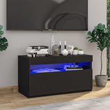 TV Cabinet with LED Lights Black 75x35x40 cm 804393