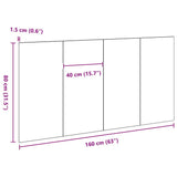 Bed Headboard Black Oak 160 x 1.5 x 80.5 cm Engineered Wood 862736