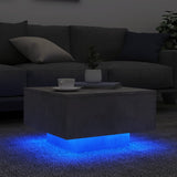 Coffee Table with LED Lights Concrete Grey 55x55x31 cm 836577