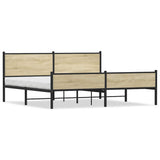 Metal Bed Frame without Mattress Sonoma Oak 200x200 cm 3301404