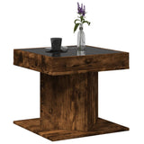 Coffee Table with LED Smoked Oak 50x50x45 cm Engineered Wood 847564
