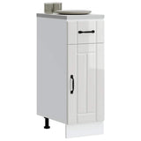 Kitchen Base Cabinet Lucca High Gloss White Engineered Wood 853699