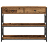 ZNTS Console Table Old Wood 100x28x75 cm Engineered Wood & Steel 863527