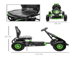 Kids Pedal Go Kart, with Adjustable Seat, Inflatable Tyres - Green T3398P348331