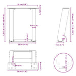 ZNTS Coffee Table Legs U-Shaped 2 pcs Anthracite 30x cm Steel 4012738