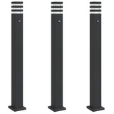 Outdoor Floor Lamps with Sensors 3pcs Black 110 cm Aluminium 4006404