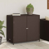 Garden Storage Cabinet Brown 83x45x76 cm Poly Rattan 365544