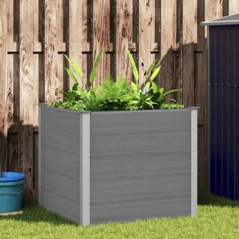 Garden Raised Bed WPC 100x100x91 cm Grey 43606